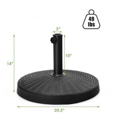 49 LBS Patio Resin Umbrella Base Stand for Outdoor - Color: Black