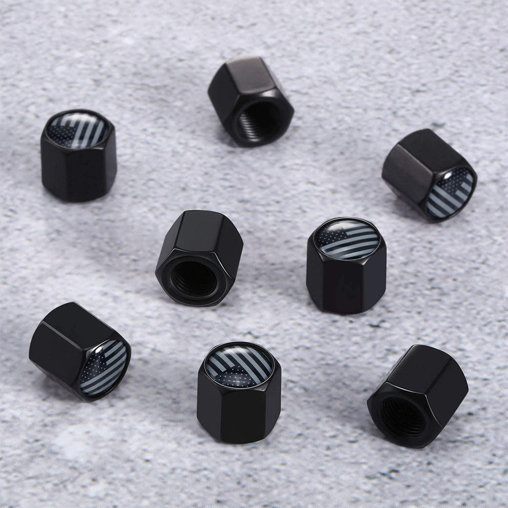 Tire Valve Caps American Flag Pattern Metal Material for Cars Bicycles Trucks Commercial Vehicles
