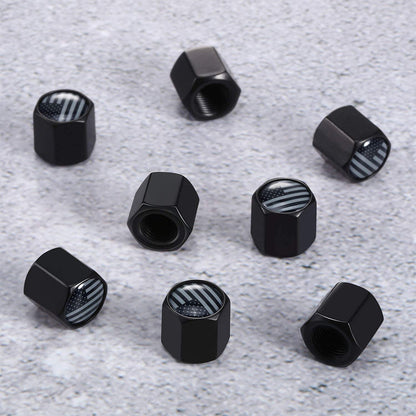 Tire Valve Caps American Flag Pattern Metal Material for Cars Bicycles Trucks Commercial Vehicles