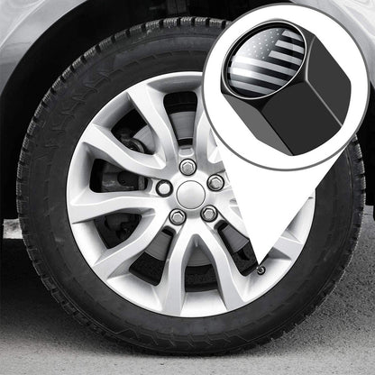 Tire Valve Caps American Flag Pattern Metal Material for Cars Bicycles Trucks Commercial Vehicles