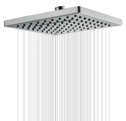 8 Inch Square Rainfall Shower Head with Angle Adjustable
