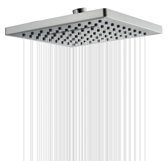 8 Inch Square Rainfall Shower Head with Angle Adjustable
