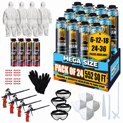 PU Spray Foam Insulation Kit (1000ml) - Mega Size Gap Sealant | Y'allCanDiy