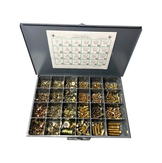 1,020 Piece Grade 8 UNC Hex Head Cap Screw, Nut, and Washer Assortment Refill