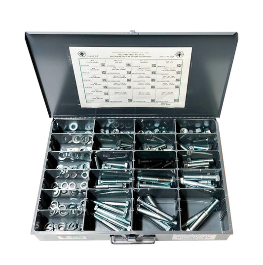 147 Piece Class 10.9 Cap Screw, Nut, and Washer Assortment Starter Kit