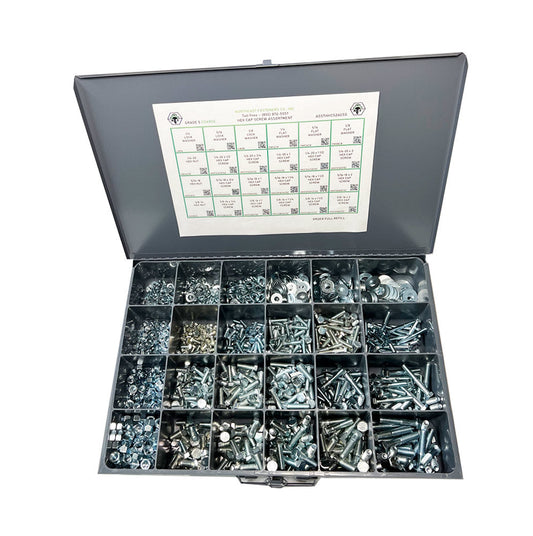 1,452 Piece Grade 5 UNC Hex Head Cap Screw, Nut, and Washer Assortment Starter Kit