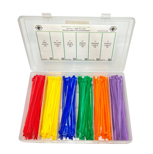 300 Piece 7in Nylon Cable Tie Assortment Starter Kit