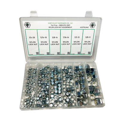 190 Piece Lock Nut Assortment Starter Kit Low Carbon Nylon