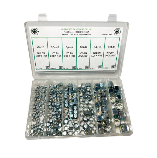 190 Piece Lock Nut Assortment Starter Kit Low Carbon Nylon