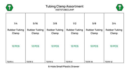 68 Piece Rubber Tubing Clamp Assortment Starter Kit Clear Zinc