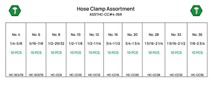100 Piece Hose Clamp Assortment Refill