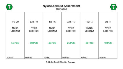 190 Piece Lock Nut Assortment Starter Kit Low Carbon Nylon