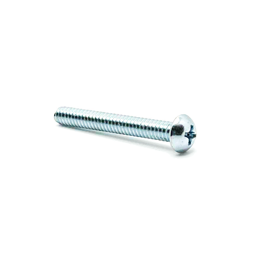 #10-24 x 1-1/2in UNC Phillips Round Machine Screw Clear Zinc
