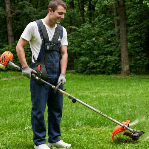 String Trimmer, 26cc 2 in 1 Weed Wacker Gas Powered, 17" Cordless Grass Trimmer with 10" Brush Cutter, Shoulder Strap & 3T Blade, 2-Stroke Heavy-Duty Gas Weed Wacker for Quick Grass Cleaning
