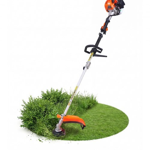 String Trimmer, 26cc 2 in 1 Weed Wacker Gas Powered, 17" Cordless Grass Trimmer with 10" Brush Cutter, Shoulder Strap & 3T Blade, 2-Stroke Heavy-Duty Gas Weed Wacker for Quick Grass Cleaning