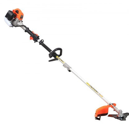 String Trimmer, 26cc 2 in 1 Weed Wacker Gas Powered, 17" Cordless Grass Trimmer with 10" Brush Cutter, Shoulder Strap & 3T Blade, 2-Stroke Heavy-Duty Gas Weed Wacker for Quick Grass Cleaning