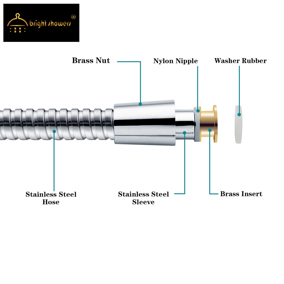 59 Inch Shower Hose For Hand Held Shower Heads-Stainless Steel Hose