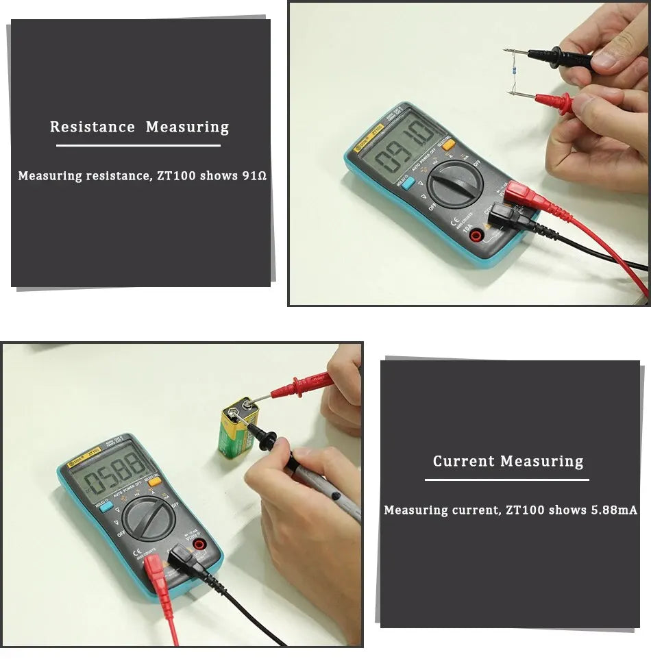 BSIDE ZT100 Digital Multimeter with Voltage & Capacitance Test