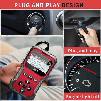 Color: black - Car Obd2 Scanner Diagnostic Tool Code Reader Engine Fault Code Reader Scanner Can Diagnose All Obd Ii Protocol Cars since 1996 Scan Tool