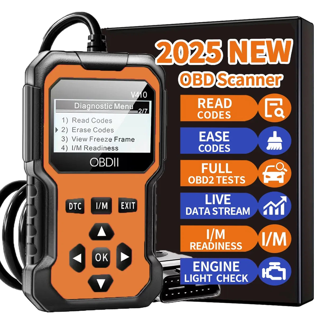 Color: black - Car Obd2 Scanner Diagnostic Tool Code Reader Engine Fault Code Reader Scanner Can Diagnose All Obd Ii Protocol Cars since 1996 Scan Tool