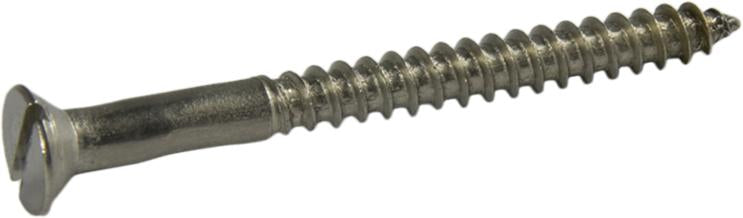 8 x 2 Slotted Flat Head Wood Screw 304 Stainless Steel