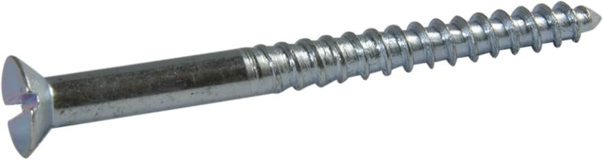 8 x 2 Slotted Flat Wood Screw Zinc Plated