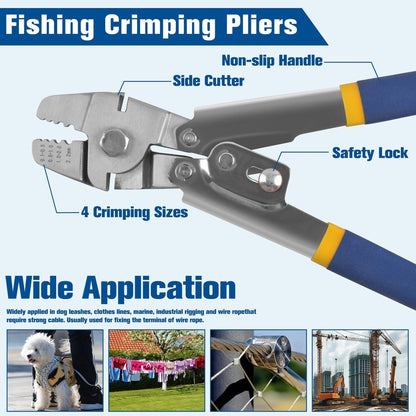 600 Pcs Wire Rope Crimping Swaging Tool Kit for Wire Cable Crimps Aluminum Double Barrel