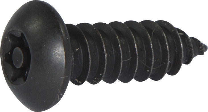 14 x 1 1/2 Tamper Resistant Torx Drive Button Head Sheet Metal Screw Steel Black (T-27)