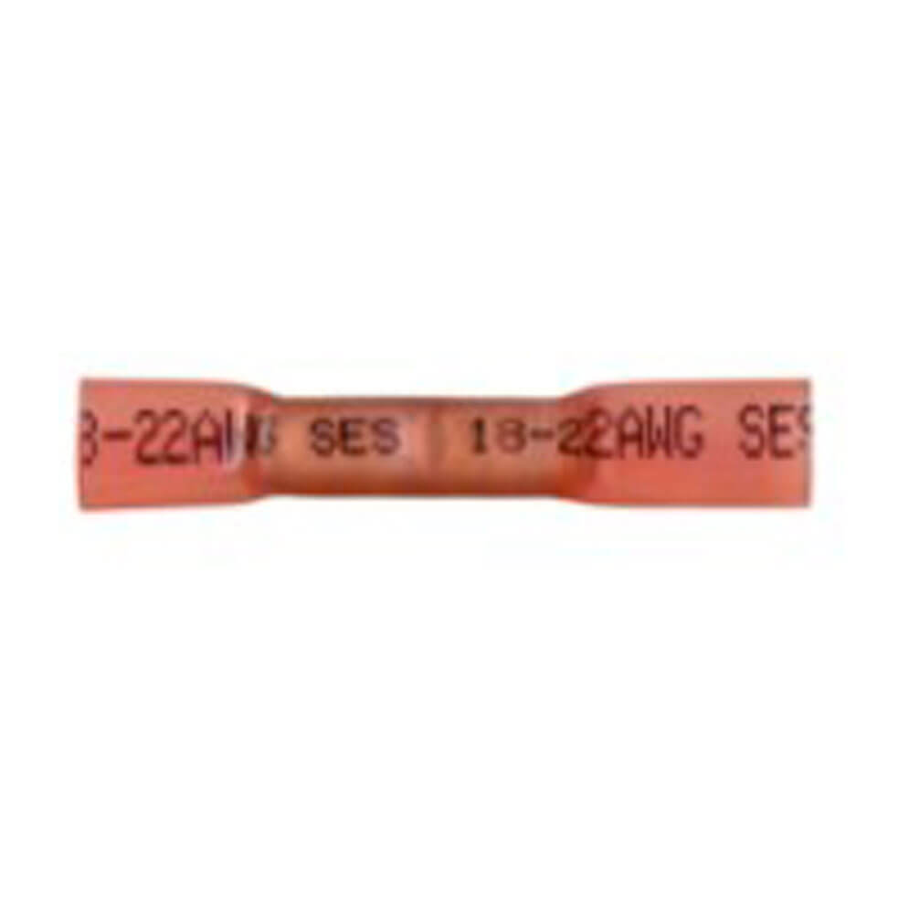 22-18 AWG Butt Red Heat Shrink