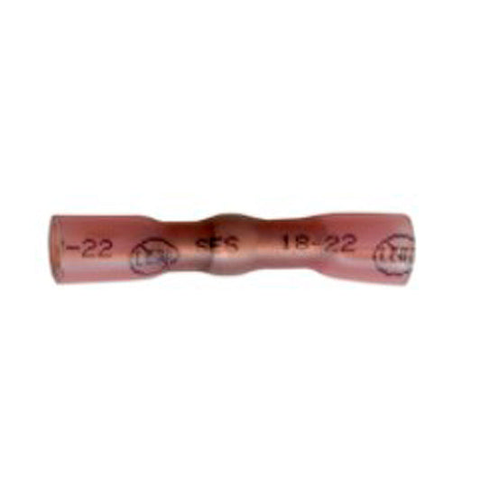 22-18 AWG Crimp/Solder Butt Red Heat Shrink