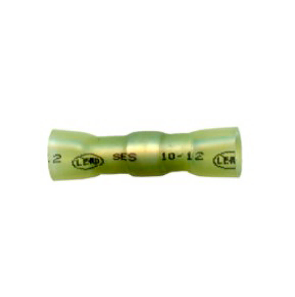 12-10 AWG Crimp/Solder Butt Yellow Heat Shrink