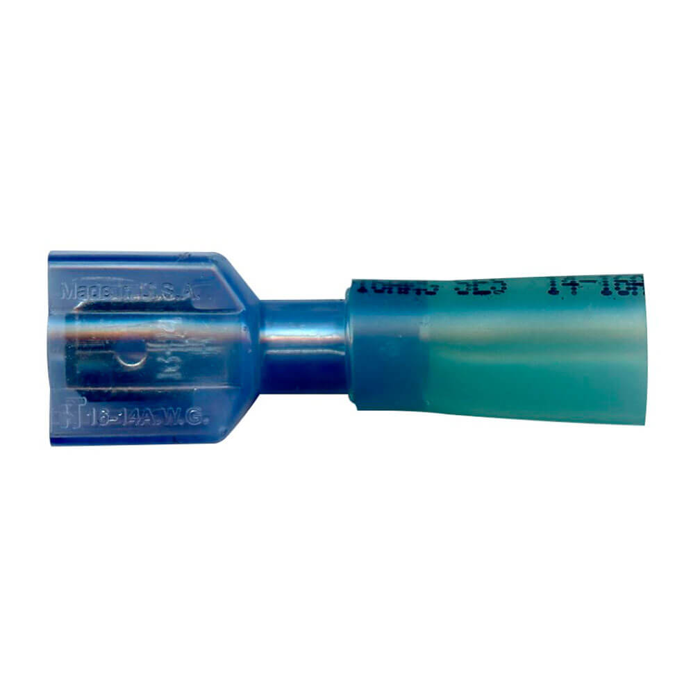 16-14 AWG Male Disconnect Blue Insulated Heat Shrink