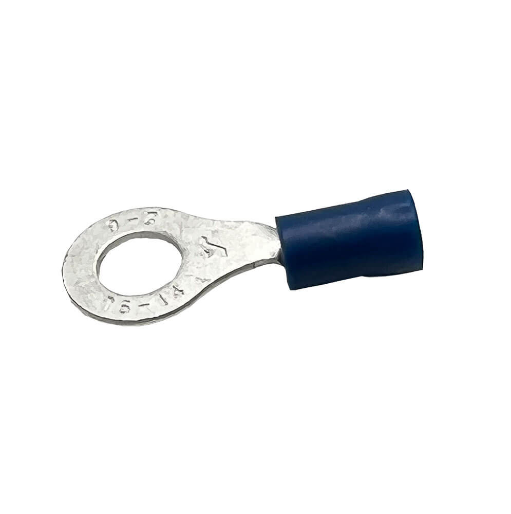 16-14 AWG 1/4in Ring Blue Vinyl