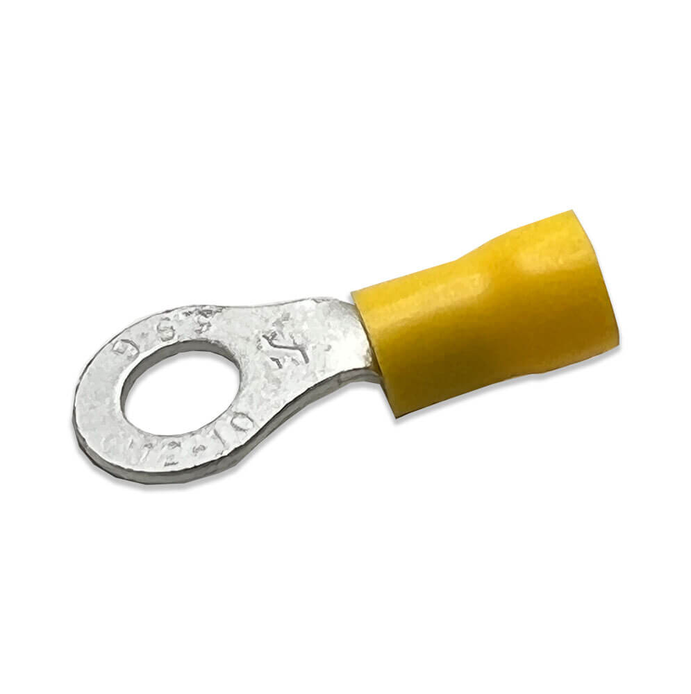 12-10 AWG 1/4in Ring Yellow Vinyl