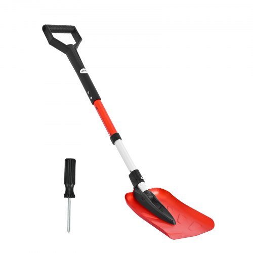Snow Shovel for Driveway, 9 in Foldable Snow Shovel with D-shaped Handle, , 36-40 in Adjustable, Lightweight Aluminum Alloy Snows Removal Tool, Reduce Back Strains for Garden Car Camping