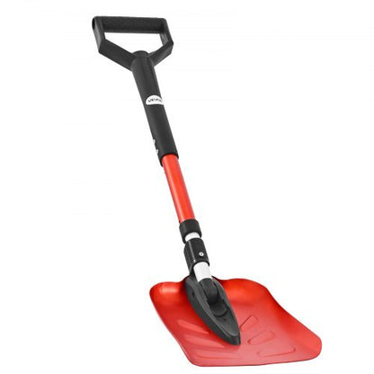 Snow Shovel for Driveway, 9 in Foldable Snow Shovel with D-shaped Handle, , 36-40 in Adjustable, Lightweight Aluminum Alloy Snows Removal Tool, Reduce Back Strains for Garden Car Camping