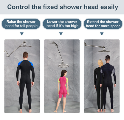 Solid Brass Shower Arm Extension, Adjustable Height & Angle, 5", 10", 14" & 15" Options