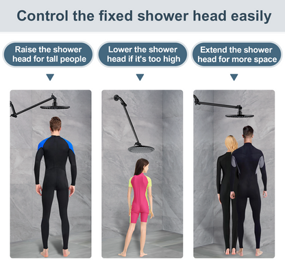 Solid Brass Shower Arm Extension, Adjustable Height & Angle, 5", 10", 14" & 15" Options