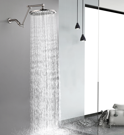 Solid Brass Shower Arm Extension, Adjustable Height & Angle, 5", 10", 14" & 15" Options