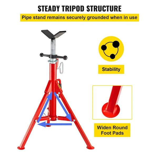 Pipe Stand Adjustable Height 28-52 Inch 2500 LB Capacity