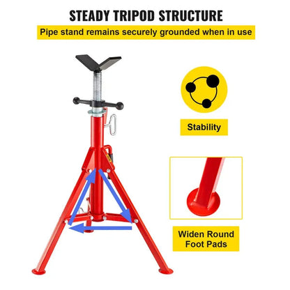 Pipe Stand Adjustable Height 28-52 Inch 2500 LB Capacity