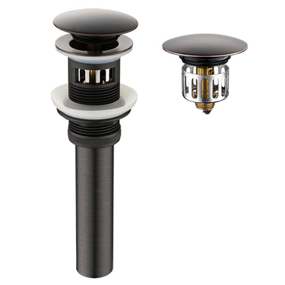 Bathroom Sink Drain with Overflow Pop-Up Drain Stopper for Vessel Sink Lavatory