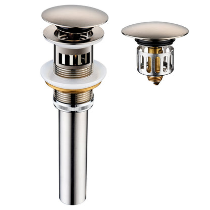 Bathroom Sink Drain with Overflow Pop-Up Drain Stopper for Vessel Sink Lavatory