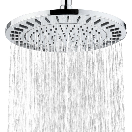 9-Inch Waterfall Rain Shower Head with Adjustable Angle and Anti-Clog Silicone Nozzles