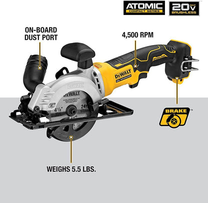 DEWALT DCS571P1 ATOMIC 20V MAX* Circular Saw Kit, 4-1/2-Inch