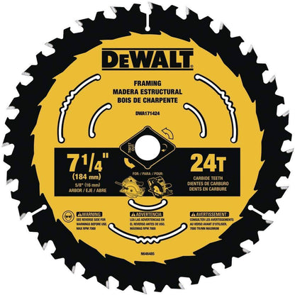 DEWALT DWA171424 7-1/4-Inch 24-Tooth Circular Saw Blade