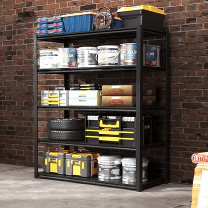 78"H 5 Tier Metal Shelves for Storage Garage Shelving 2000LBS 47.2"W*18"D*78"H,Black