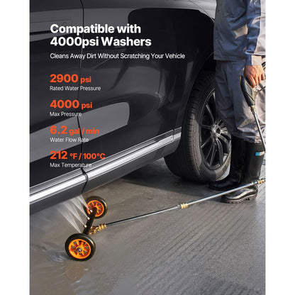 16" Pressure Washer Undercarriage Cleaner Stainless Steel Surface Cleaner for Pressure Washer 4000 Max PSI