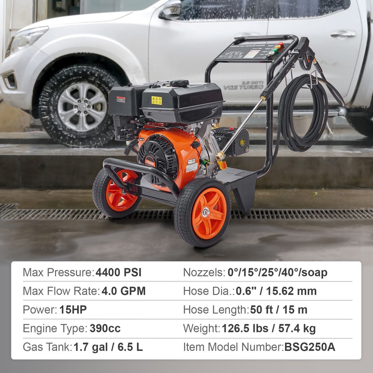 Gas Pressure Washer 4400 PSI 4.0 GPM Spray Gun and Extension Wand