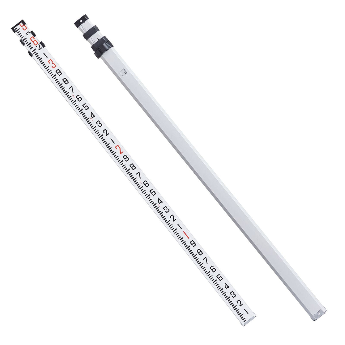 Aluminum Grade Rod 9-Feet/10ths Telescopic Measuring Double-Sided 1/10ft Leveling Rod Stick